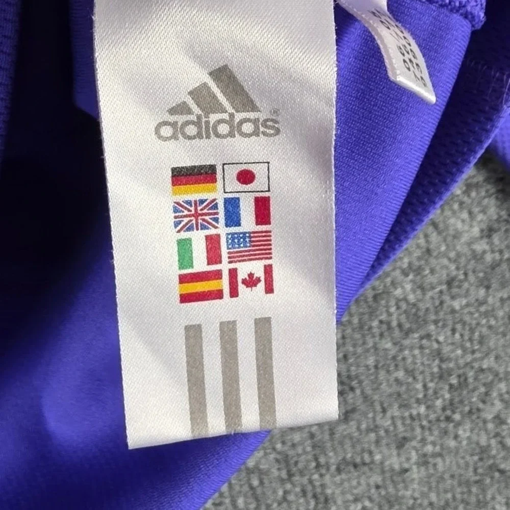 Vintage 2005 Adidas Response 1/4 Zip Pullover Purple Yellow Stripes Men's Medium